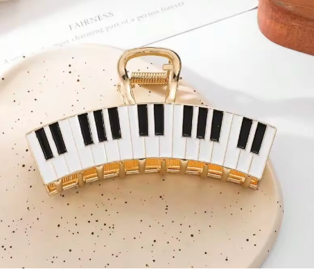 Hair Claw Metal Keyboard Gold