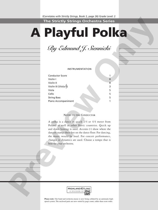 A Playful Polka – String Orchestra Conductor Score & Parts (Digital Download)