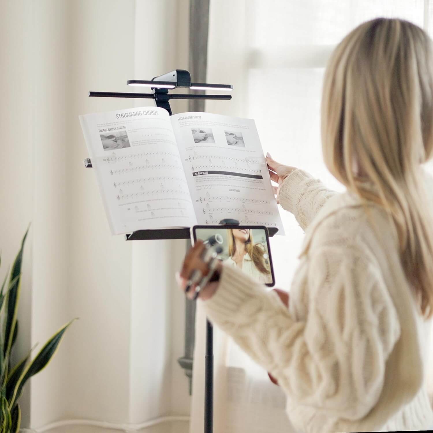 Music Stand Light - KraftGeek Bravo Foldable Music Stand Light, Black