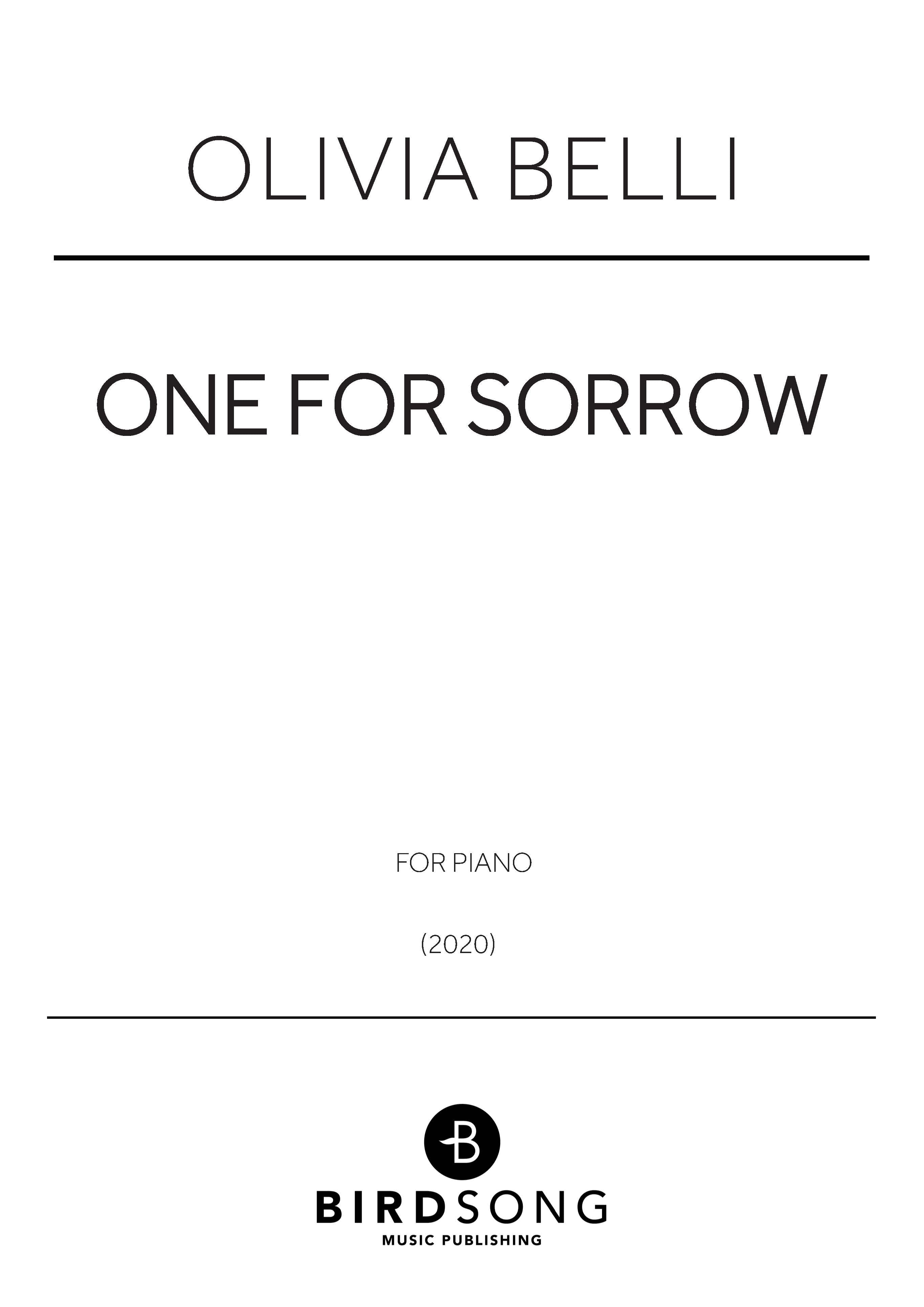 Belli - One for Sorrow - Piano Solo (Digital Download)