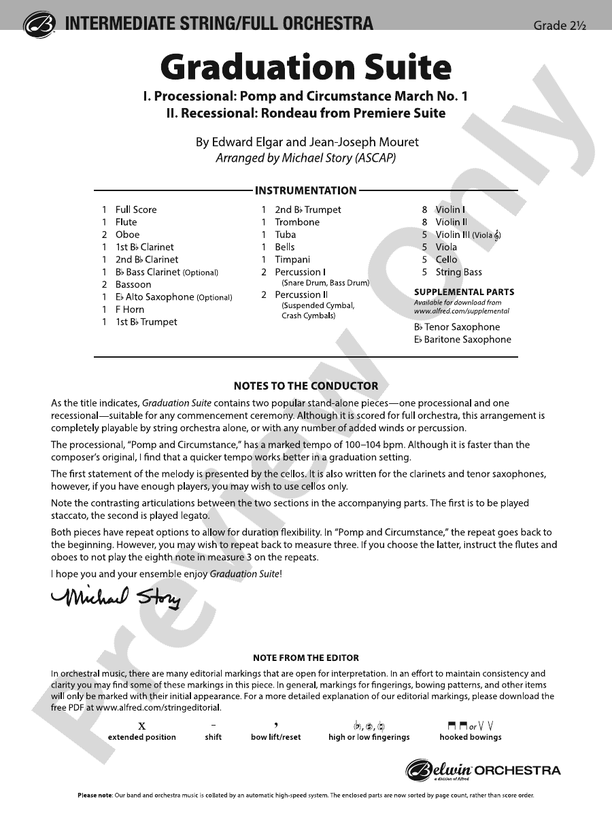 Graduation Suite – Full Orchestra Conductor Score & Parts (Digital Download)