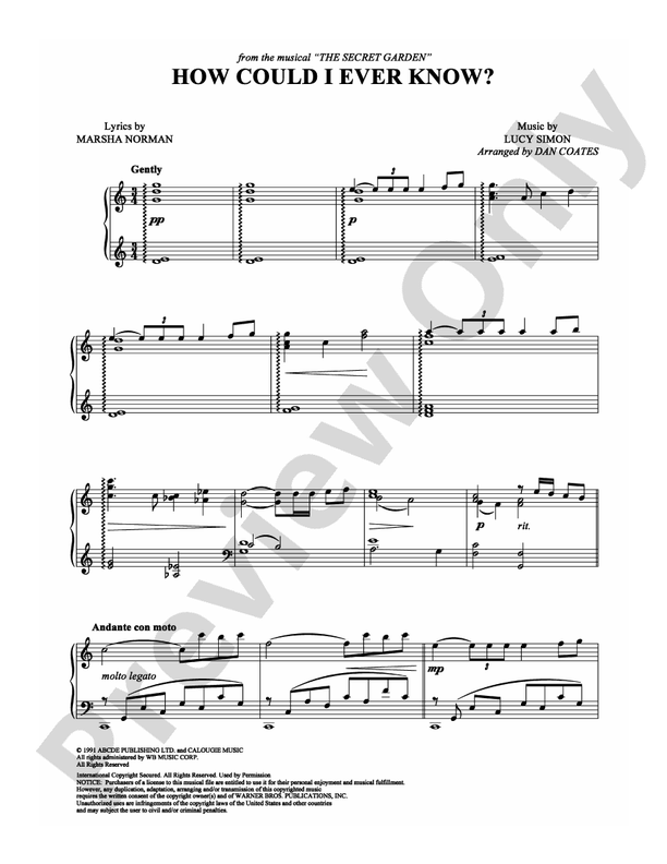 How Could I Ever Know? - Piano (Digital Download)