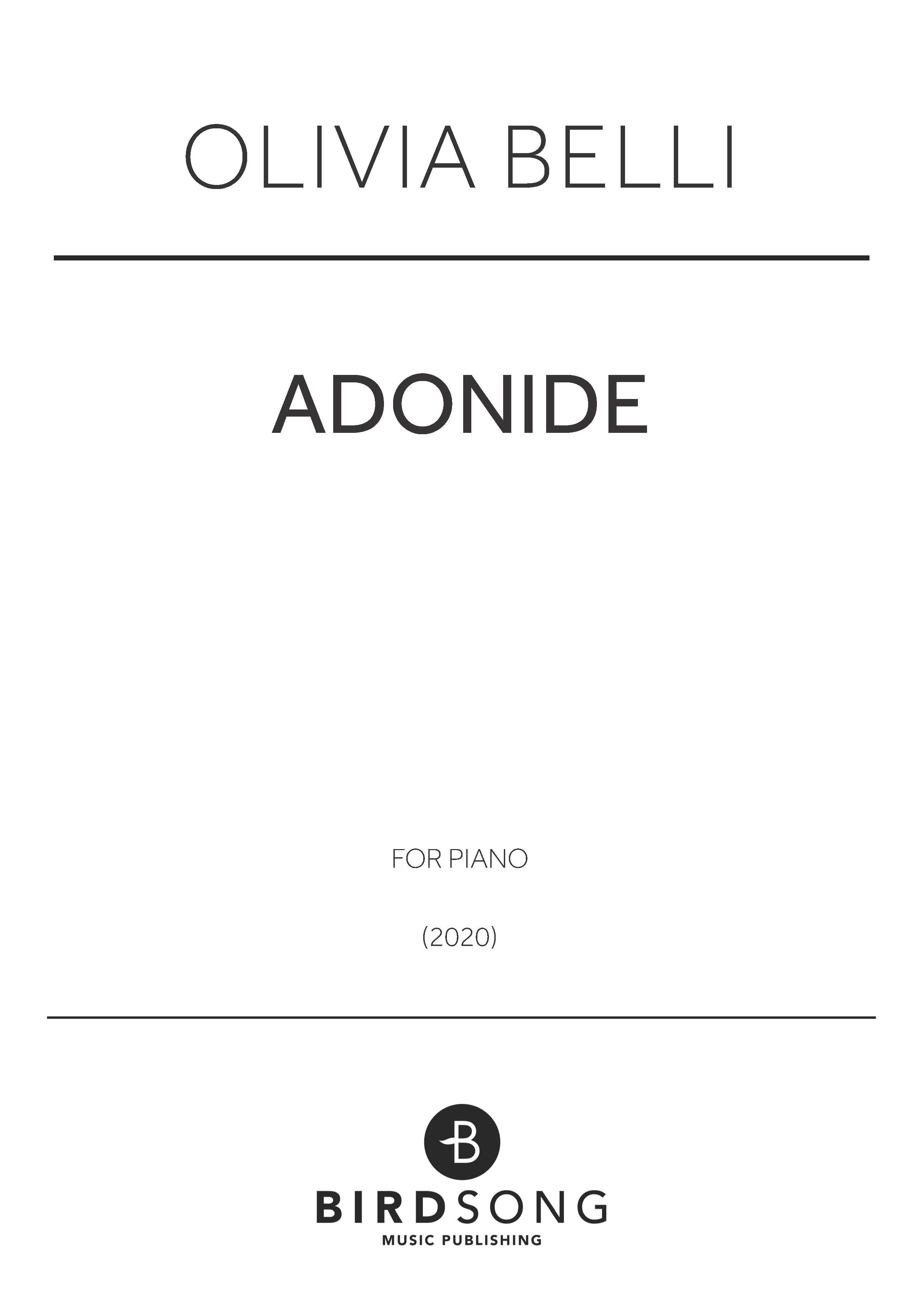 Belli - Adonide - Piano Solo (Digital Download)