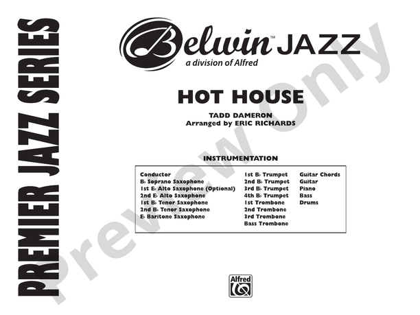 Hot House - Jazz Ensemble Conductor Score & Parts(Digital Download)