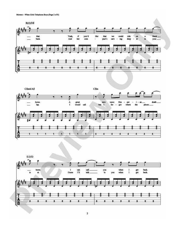 When Girls Telephone Boys - Guitar TAB (Digital Download)