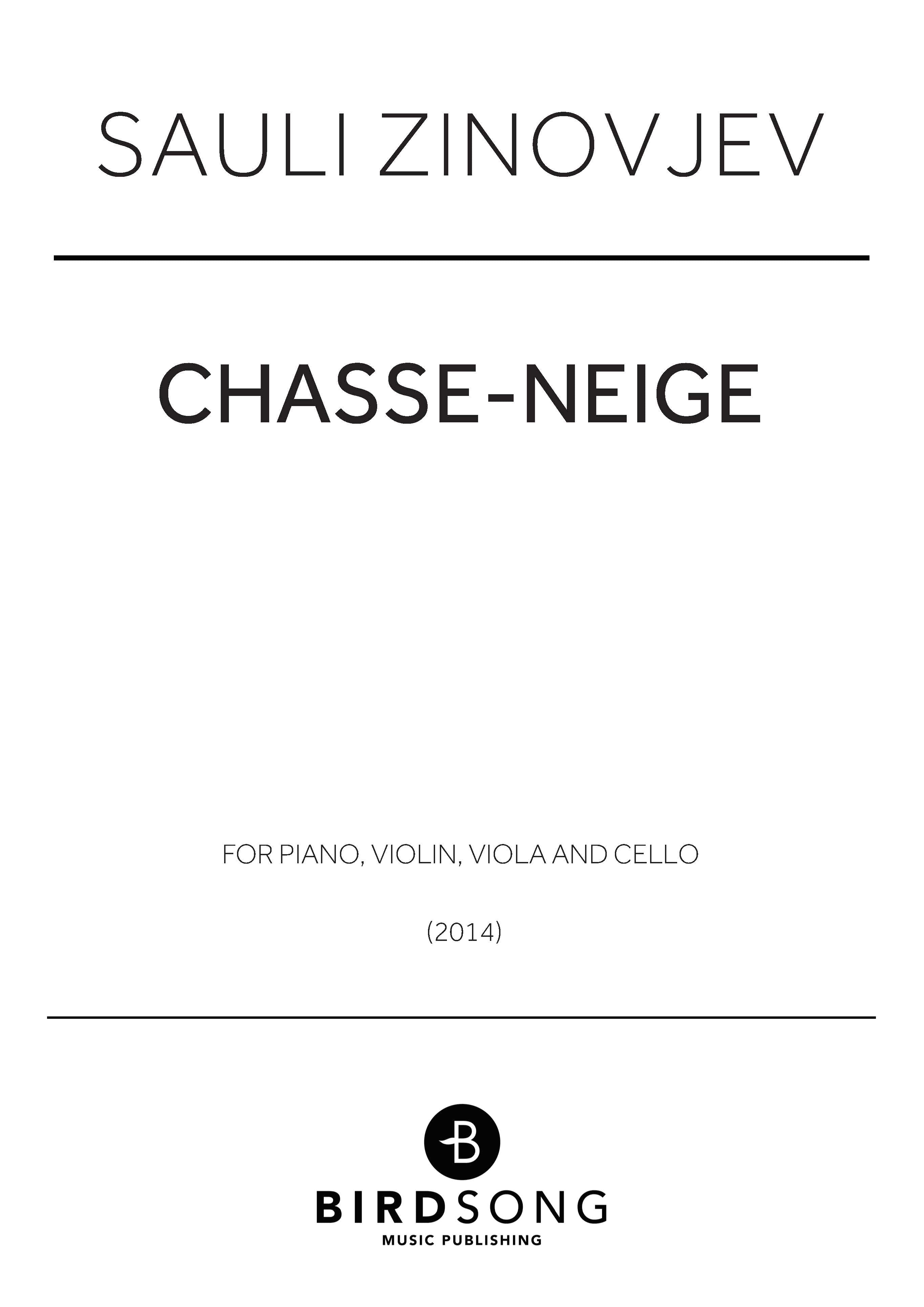 Chasse-Neige - Piano Quartet (Digital Download)