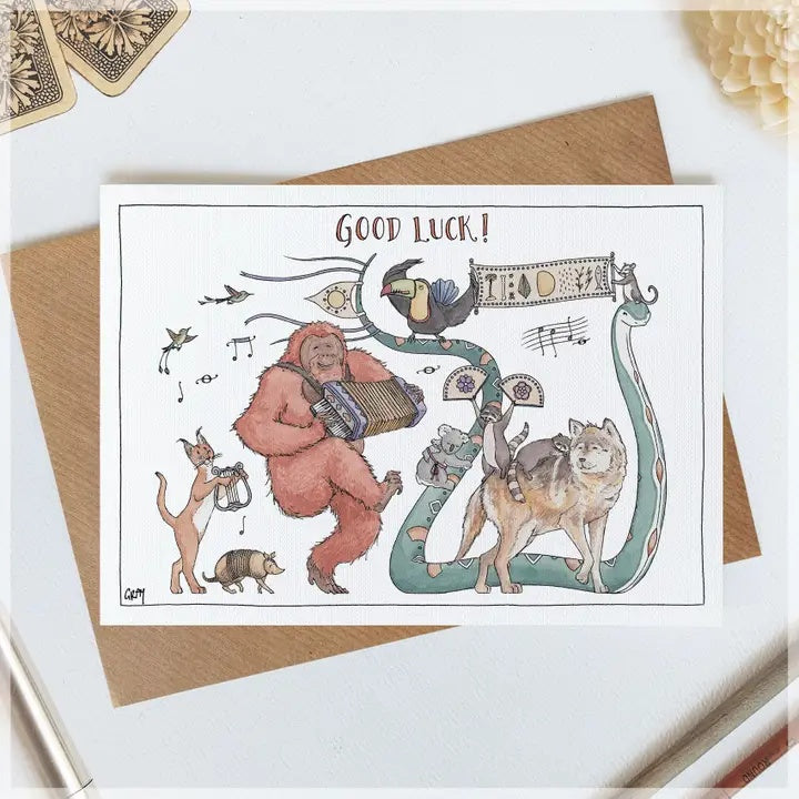 Greeting Card a Tortoise Playing the Violin