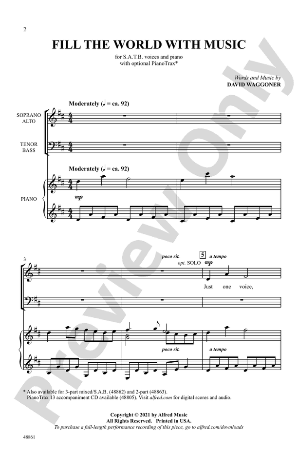 Fill the World with Music – SATB Choral Octavo (Digital Download)