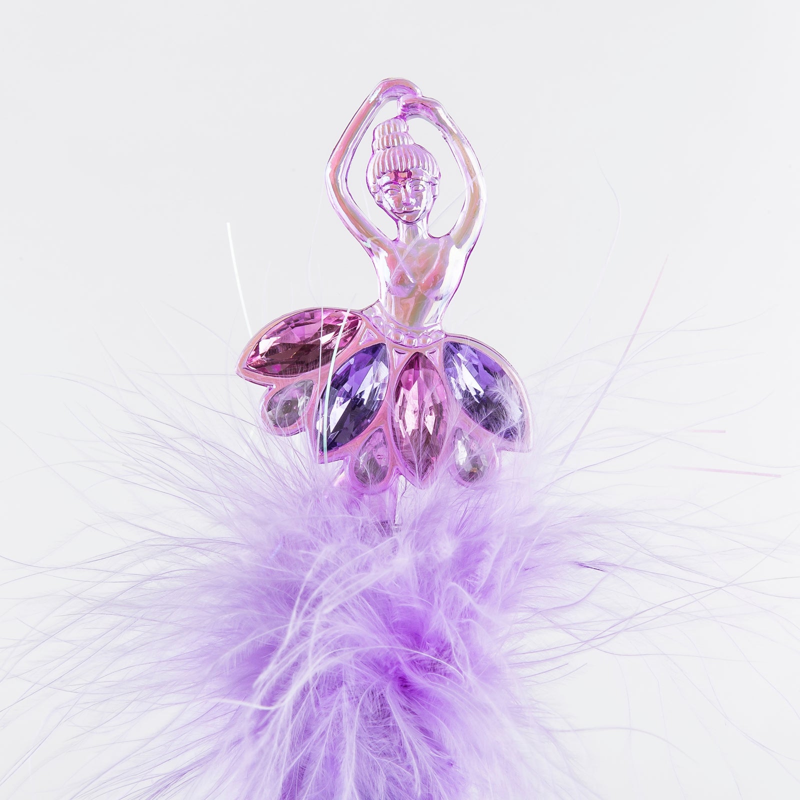 Fluffy Pen Purple Ballerina with Jewels