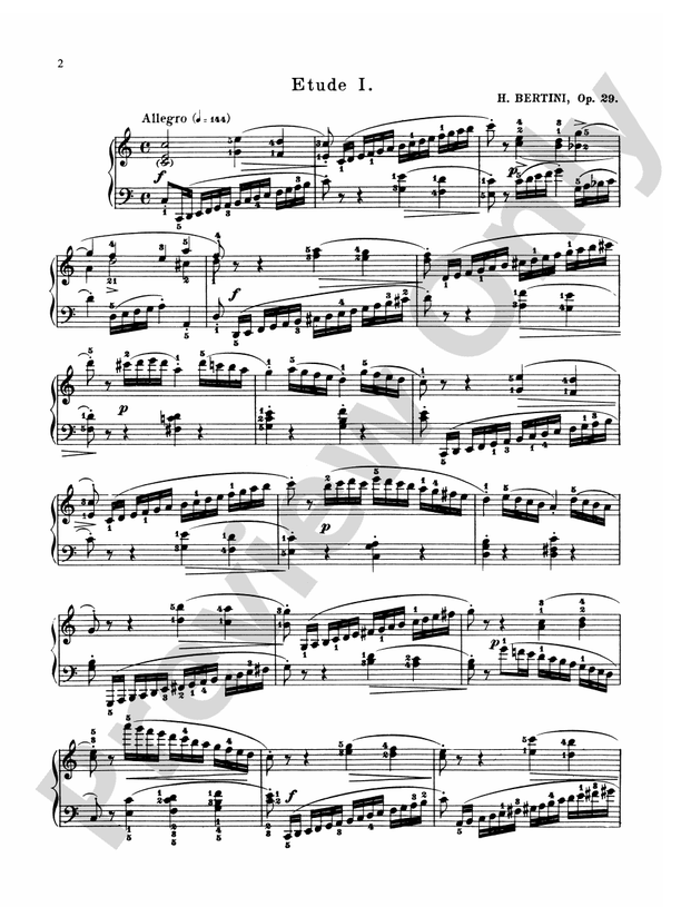 Bertini - Forty-eight Studies, Op. 29 & 32 - Piano Solo (Digital Download)