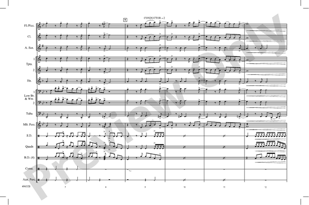 Permission to Dance – Marching Band Conductor Score & Parts (Digital Download)