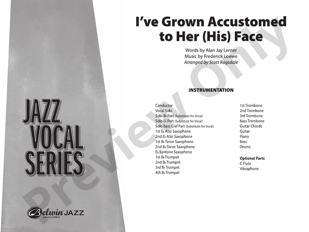 I've Grown Accustomed to Her (His) Face – Jazz Ensemble Conductor Score & Parts (Digital Download)