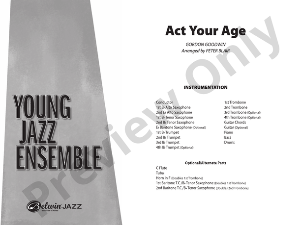 Act Your Age - Jazz Ensemble Conductor Score & Parts(Digital Download)