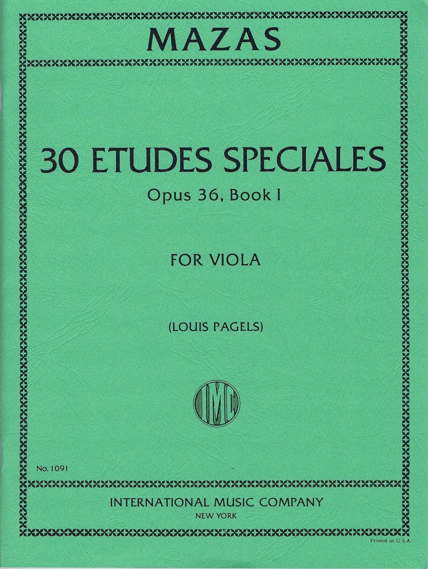 Mazas - Etudes Speciales Op 36 Bk 1 Viola