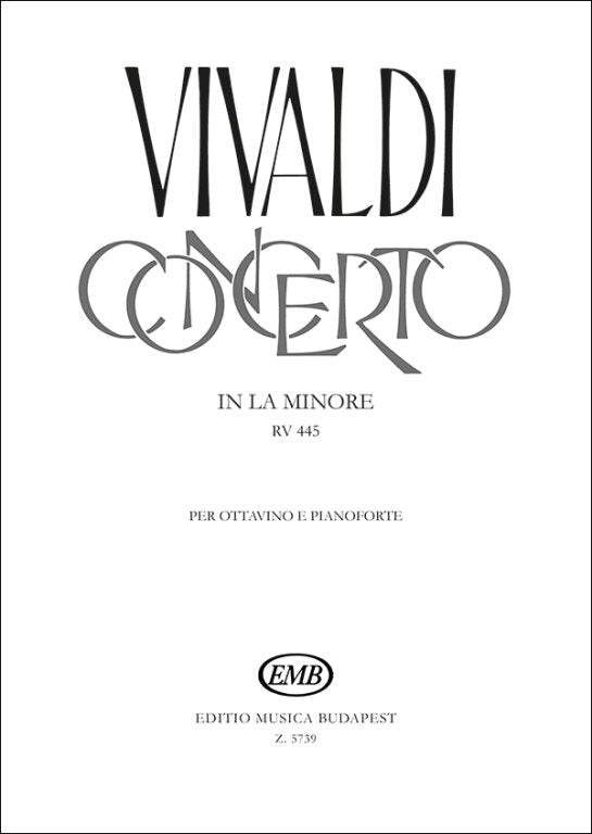 Concerto in A Minor for Piccolo/Piano - RV445 - EMB