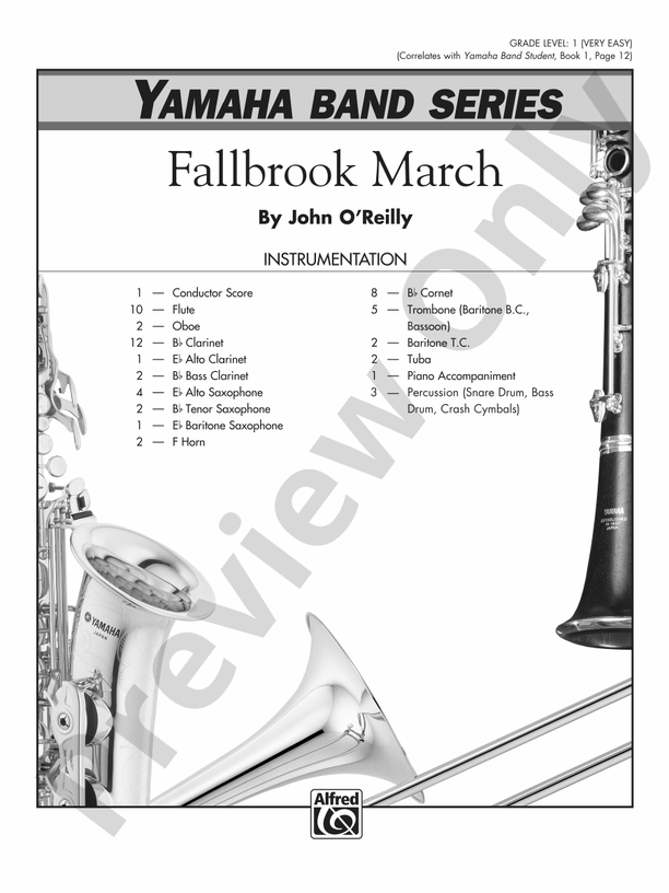 Fallbrook March - Concert Band Conductor Score & Parts (Digital Download)