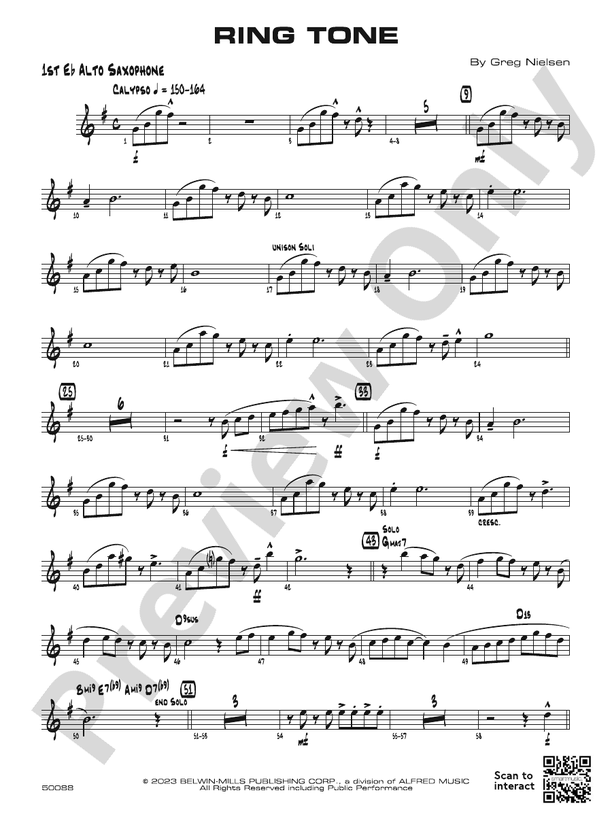 Ring Tone – Jazz Ensemble Conductor Score & Parts (Digital Download)