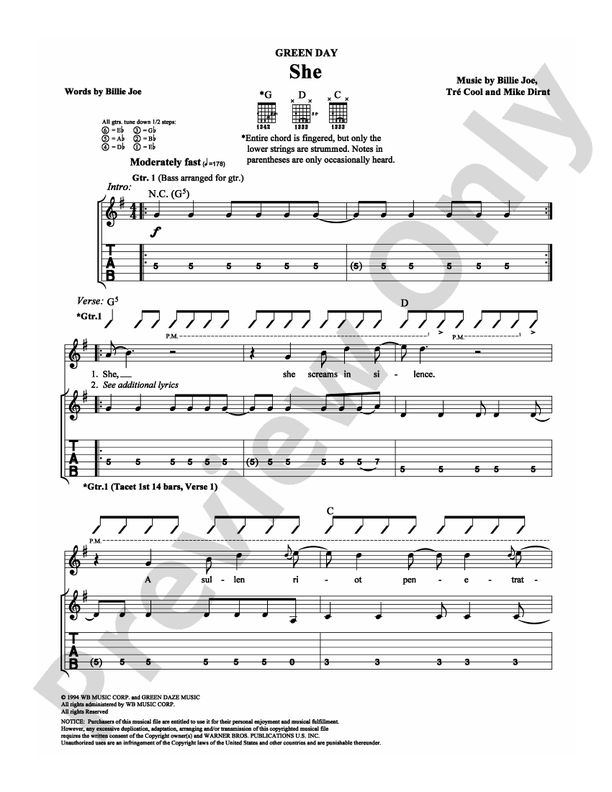 She - Guitar TAB (Digital Download)