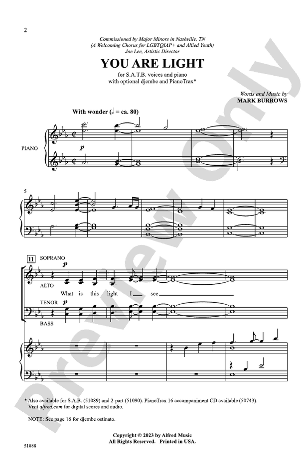 You Are Light - SATB Choral Octavo (Digital Download)
