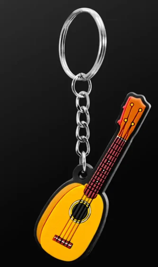 Musician Designer Ukulele Yellow Keyring