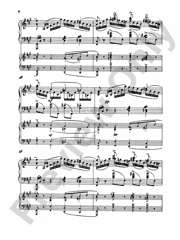 Rachmaninoff - Piano Concerto No. 1 in F sharp Minor, Op. 1 - 2 Piano, 4 Hands (Digital Download)