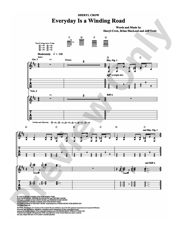 Everyday Is a Winding Road - Guitar TAB (Digital Download)