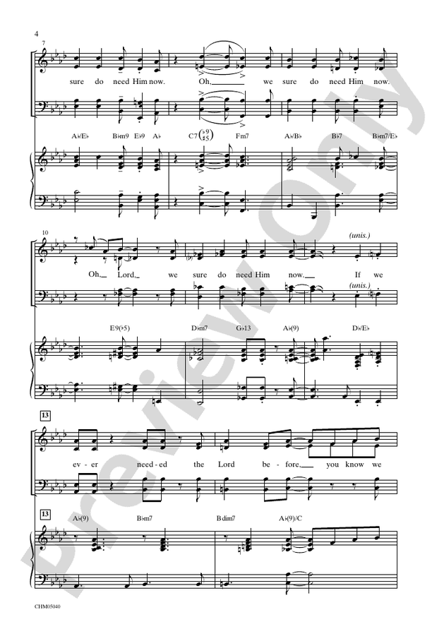 If We Ever Needed the Lord Before (We Sure Do Need Him Now) - SATB Choral Octavo (Digital Download)