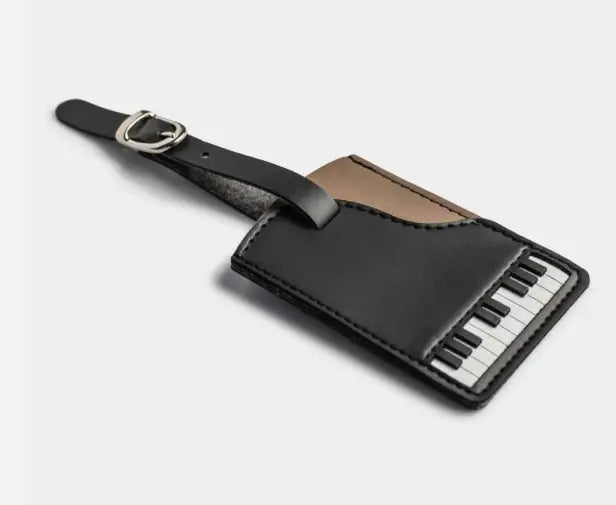 Grand Piano Luggage Tag Made from Vegan Apple Leather Vegan