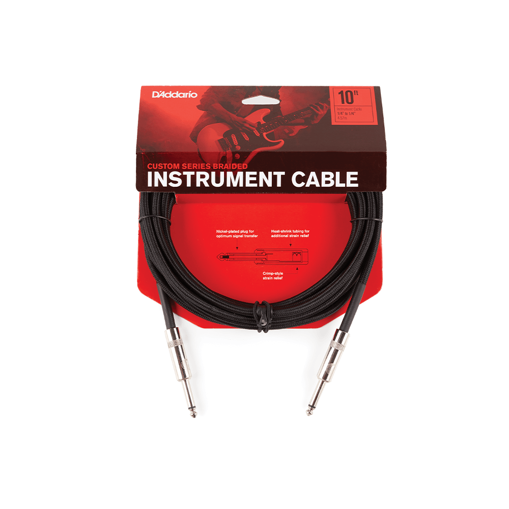D'Addario Braided Instrument Cable Black 15ft/4.5m