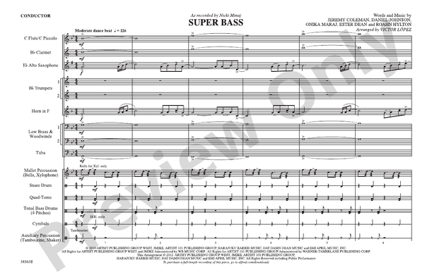 Super Bass – Marching Band Conductor Score & Parts (Digital Download)