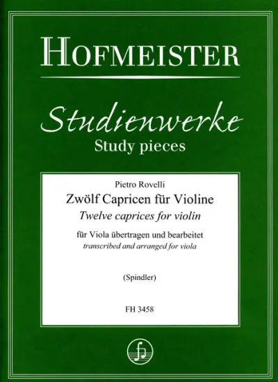 12 CAPRICENS ARR SPINDLER FOR VIOLA UNACCOMPANIE - ROVELLI - VIOLA - HOFMEISTER