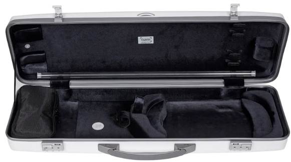 Violin Case - Bam Ice Supreme Hightech Oblong White with Silver Fittings