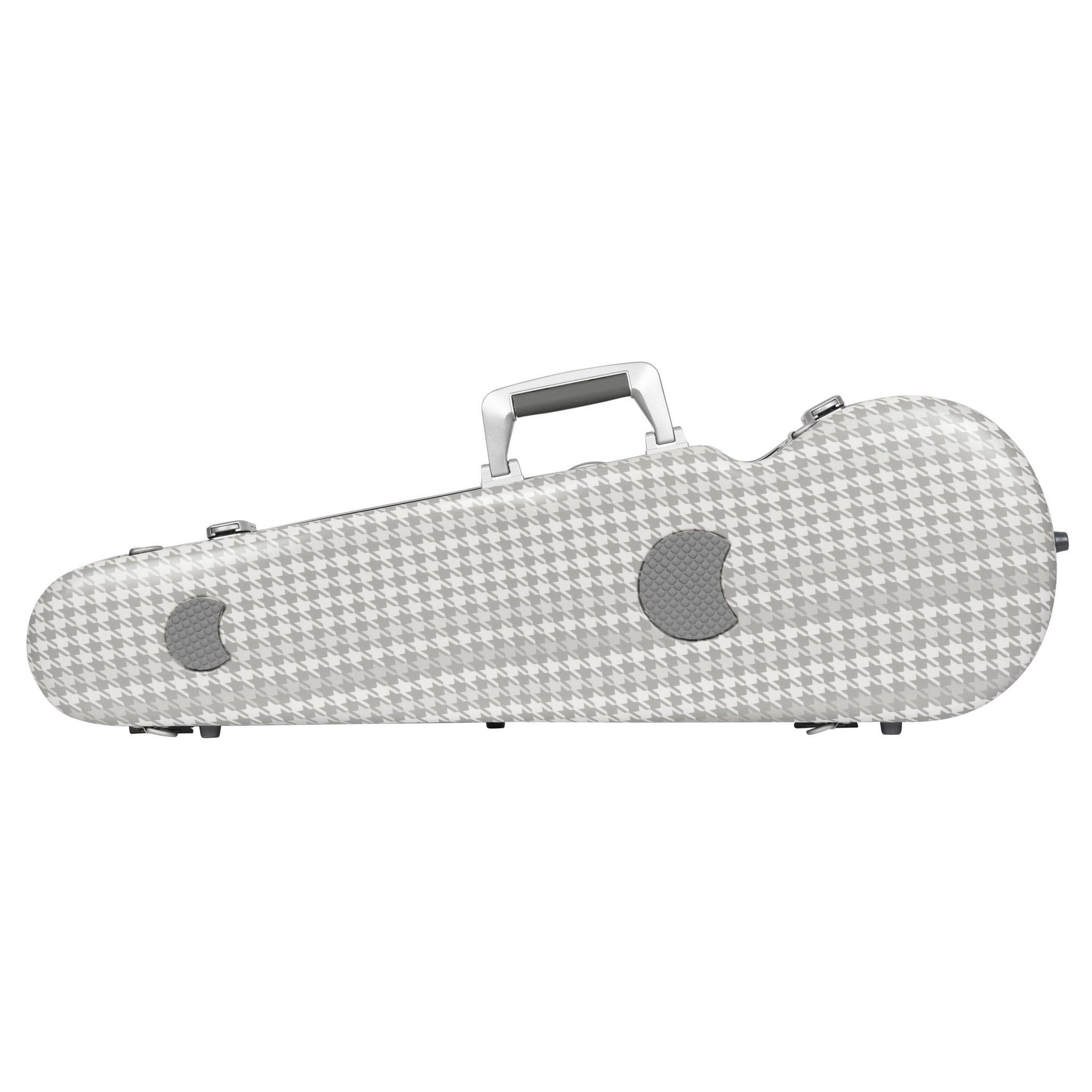 BAM Cabourg Hightech Contoured Violin Case Grey with Silver Trim