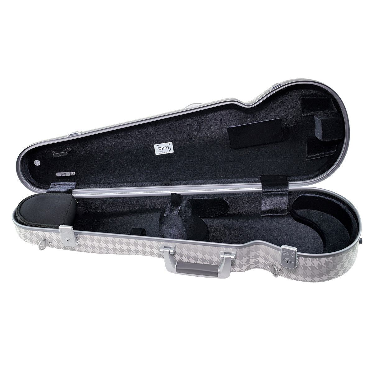 BAM Cabourg Hightech Contoured Violin Case Grey with Silver Trim