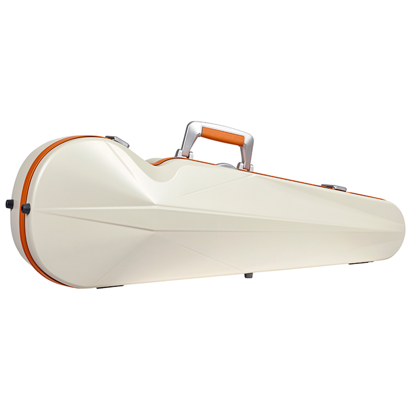 Violin Case - Bam Ice Supreme Polycarbonate Hightech Contoured, White - Orange Version, 4/4
