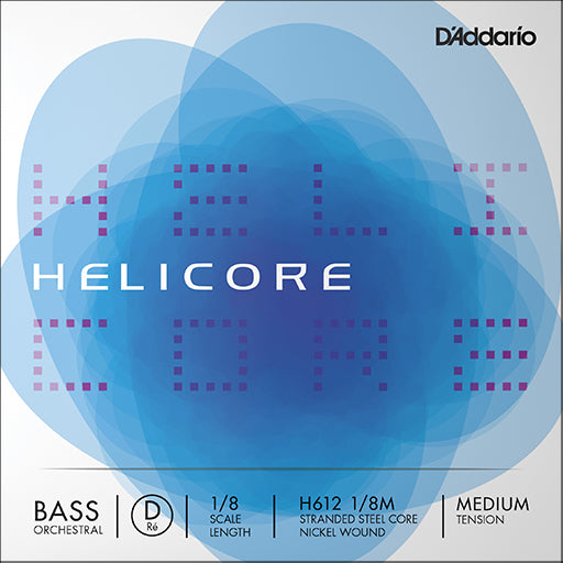 D'Addario Helicore Bass Orchestral, D String, 1/8, Medium Tension