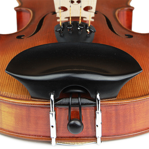 Violin Chinrest - Kreisler Old Flesch Ebony Chrome Fittings