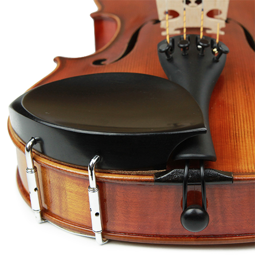 Violin Chinrest - Kreisler Kaufman Ebony Chrome Fittings