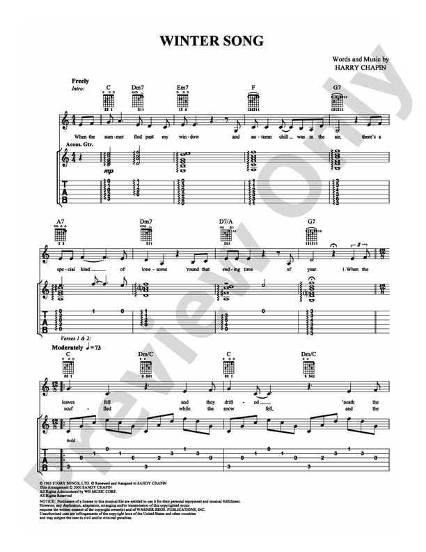 Winter Song - Guitar TAB (Digital Download)