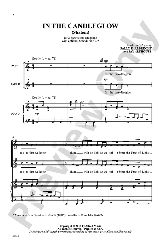 In the Candleglow – 2-Part Choral Octavo (Digital Download)