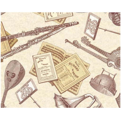 Wrapping Paper Medieval Instruments