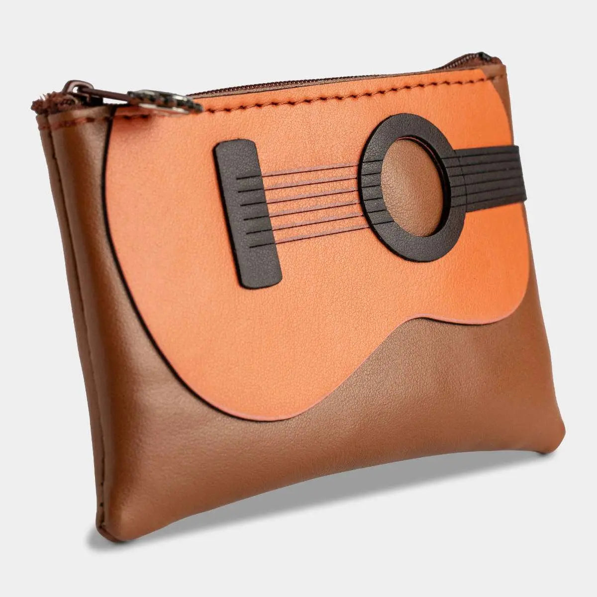 Guitar Coin Purse or Credit Card Holder Made from Vegan Apple Leather
