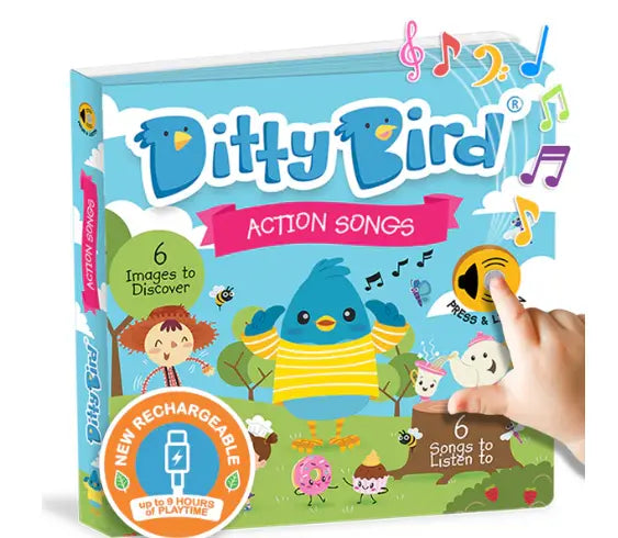 Ditty Bird 'Action Songs' Childrens Interactive Sound Book New Rechargeable Edition