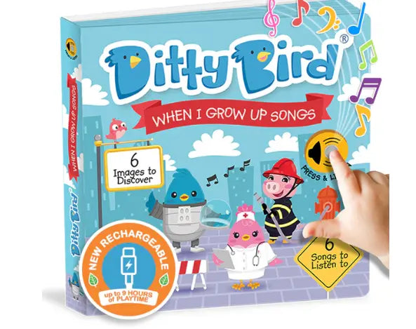 Ditty Bird 'When I Grow Up Songs' Childrens Interactive Sound Book New Rechargable Edition