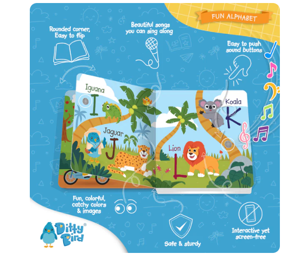 Ditty Bird "Fun Alphabet" Childrens Interactive Sound Book New Rechargeable EditionDitty Bird "Fun Alphabet" Childrens Interactive Sound Book New Rechargeable Edition