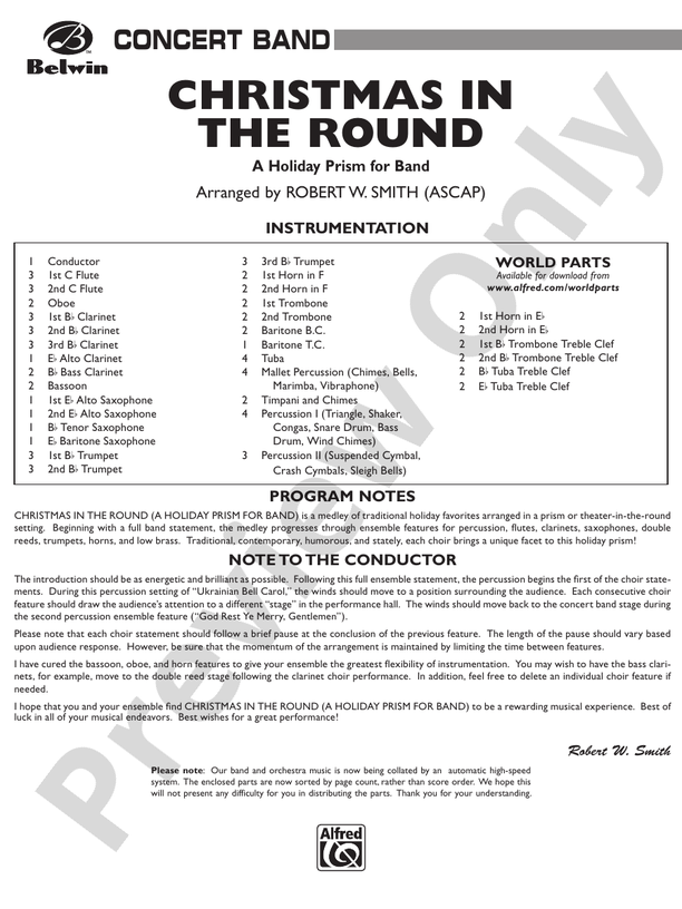 Christmas in the Round - Concert Band Conductor Score & Parts (Digital Download)