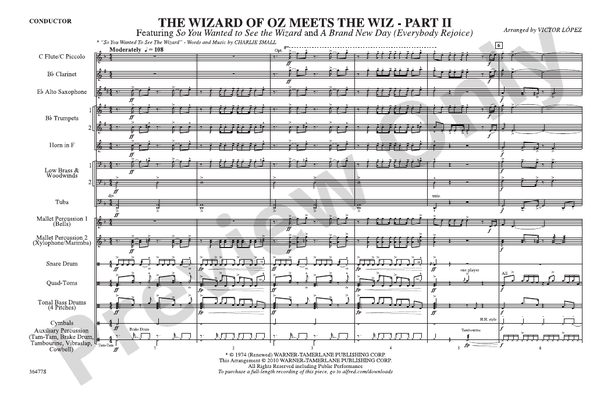 The Wizard of Oz Meets The Wiz, Part 2 – Marching Band Conductor Score & Parts (Digital Download)