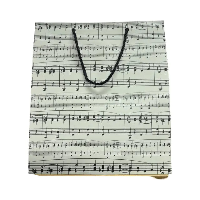 Music Themed Gift White with Black Manuscript Large