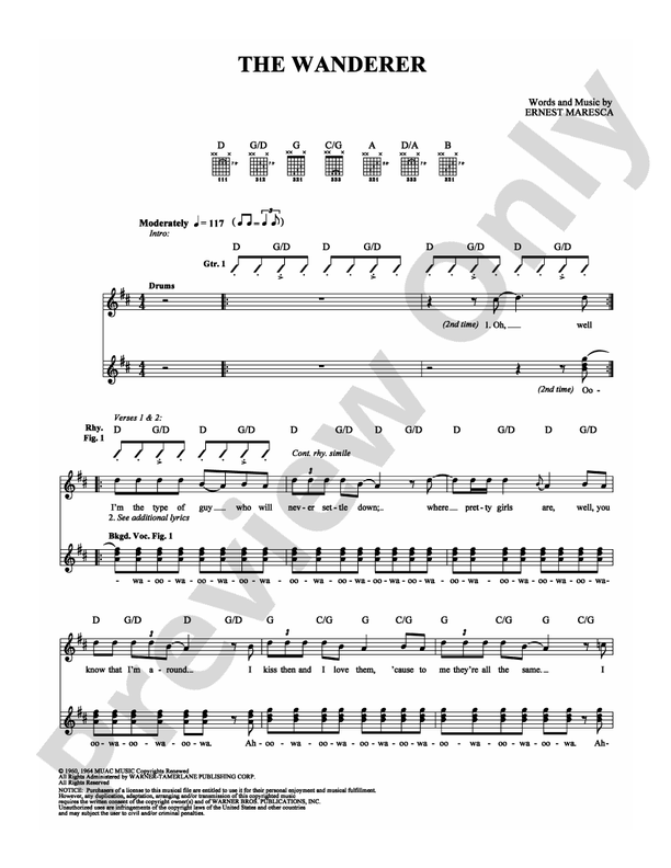 The Wanderer - Guitar TAB (Digital Download)