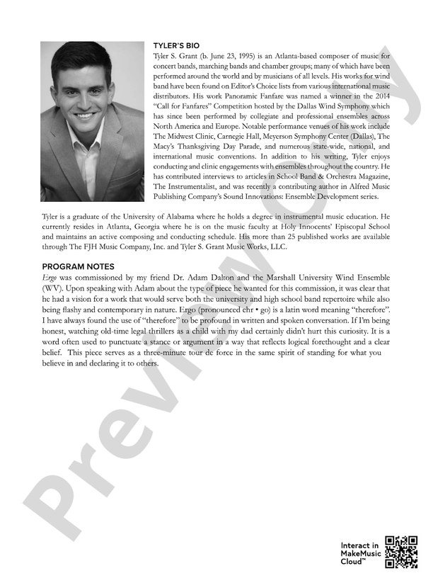 Ergo - Concert Band Conductor Score & Parts (Digital Download)